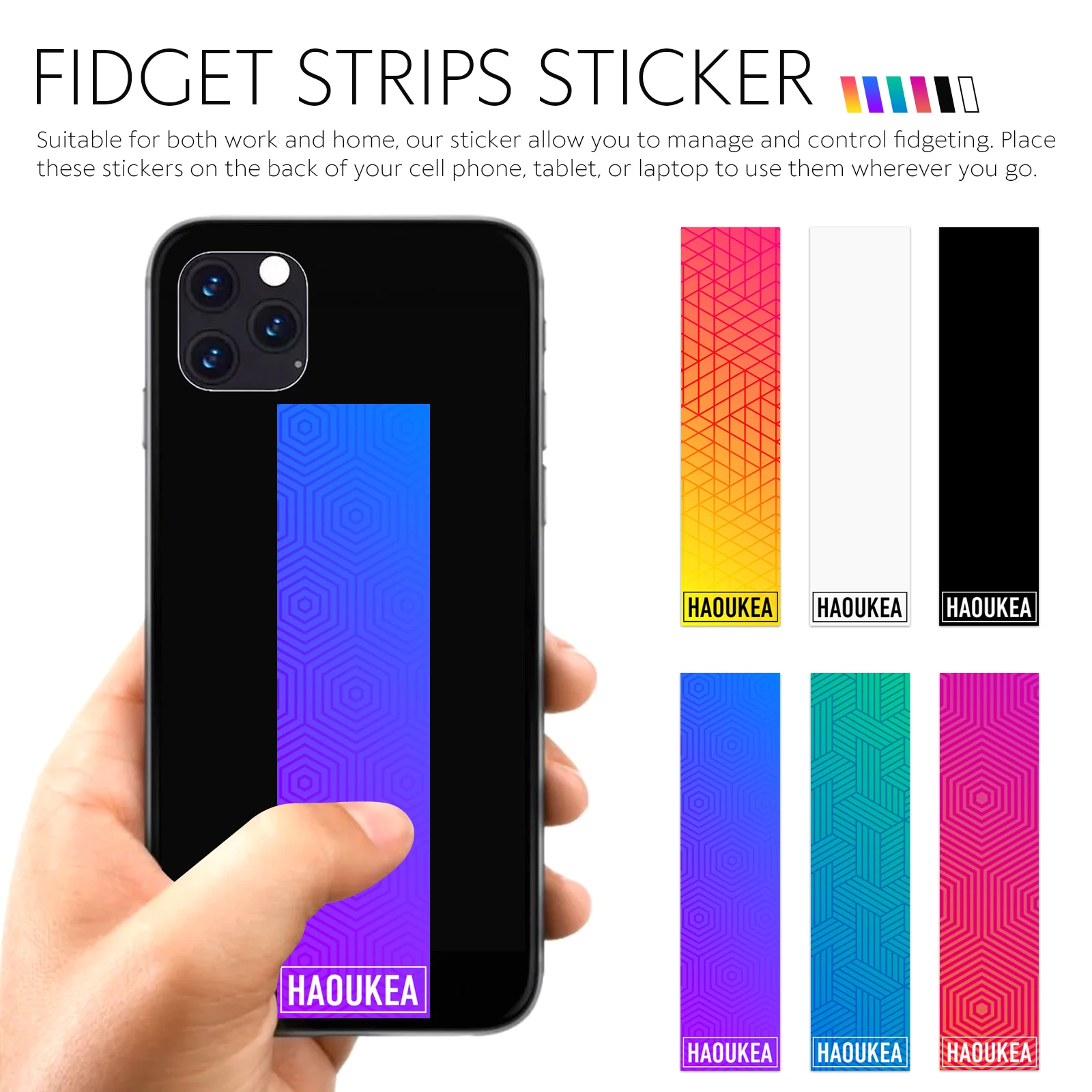 Fidget Strips Discreet Anti Stress Tactile Rough Sensory Strips Ideal Desk Fidget Anti Stress Toys Anxiety Relief