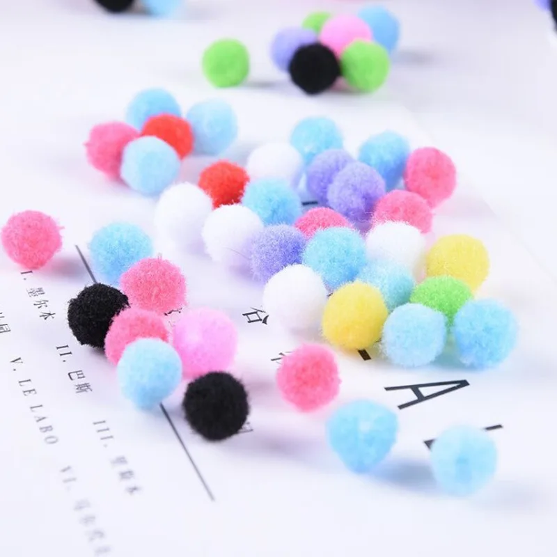 

100-500Pcs/lot Mixed Soft Round Shaped Pompom Balls Fluffy Pom For Kids DIY Garment Handcraft 10mm/15mm/20mm/25mm/30mm
