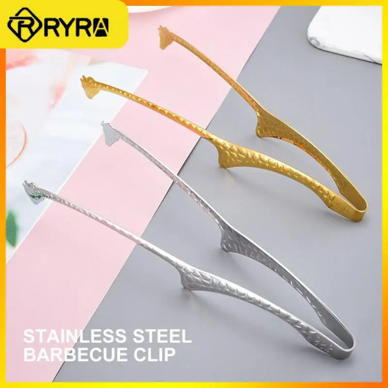 

Barbecue Scissors Pliers Heat-resisting Steak Clip Stainless Steel Steak Fried Clip Integrated Molding Silicone Food Clip