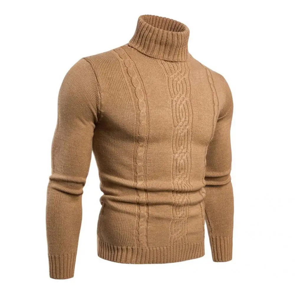 

Male Knitted Men High-necked Solid Color Warm Knitted Tops Winter Clothing Sweater Solid Color for Work