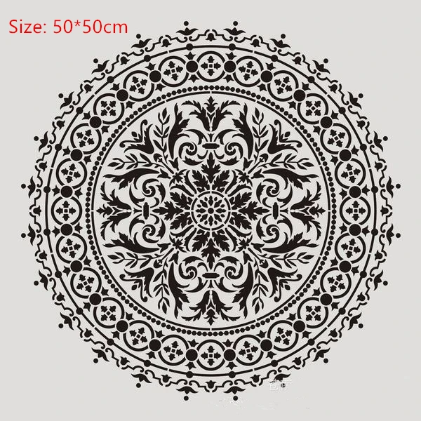 50*50 см Большой размер DIY крафт Мандала трафареты для краски на дереве ткани стены