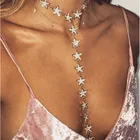 Женское винтажное ожерелье с цепочкой до ключицы, металлическая цепочка с пятиконечной звездой и кисточками, ювелирное украшение на шею, 2021