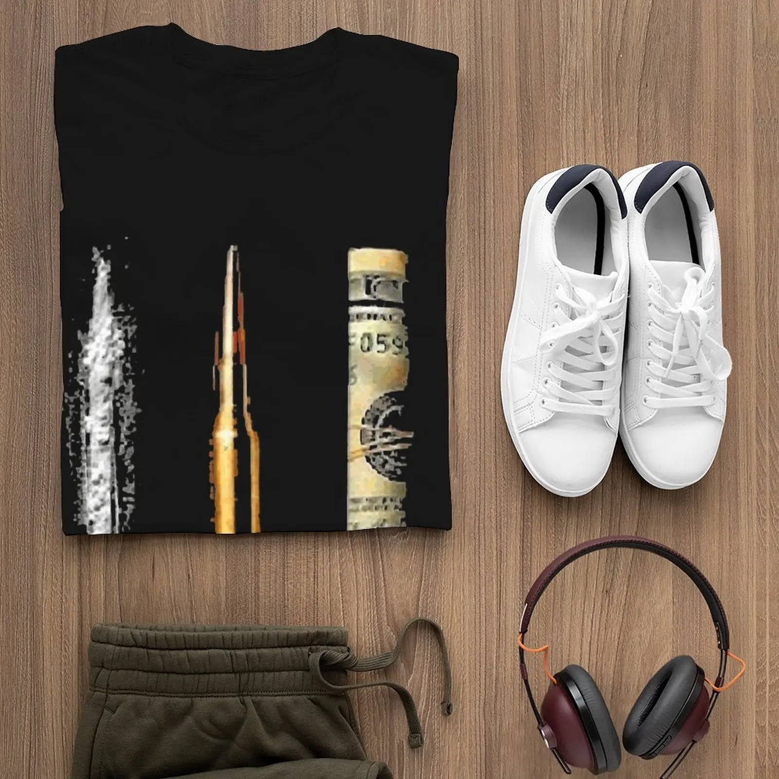 Футболка мужская с круглым вырезом в стиле ретро |