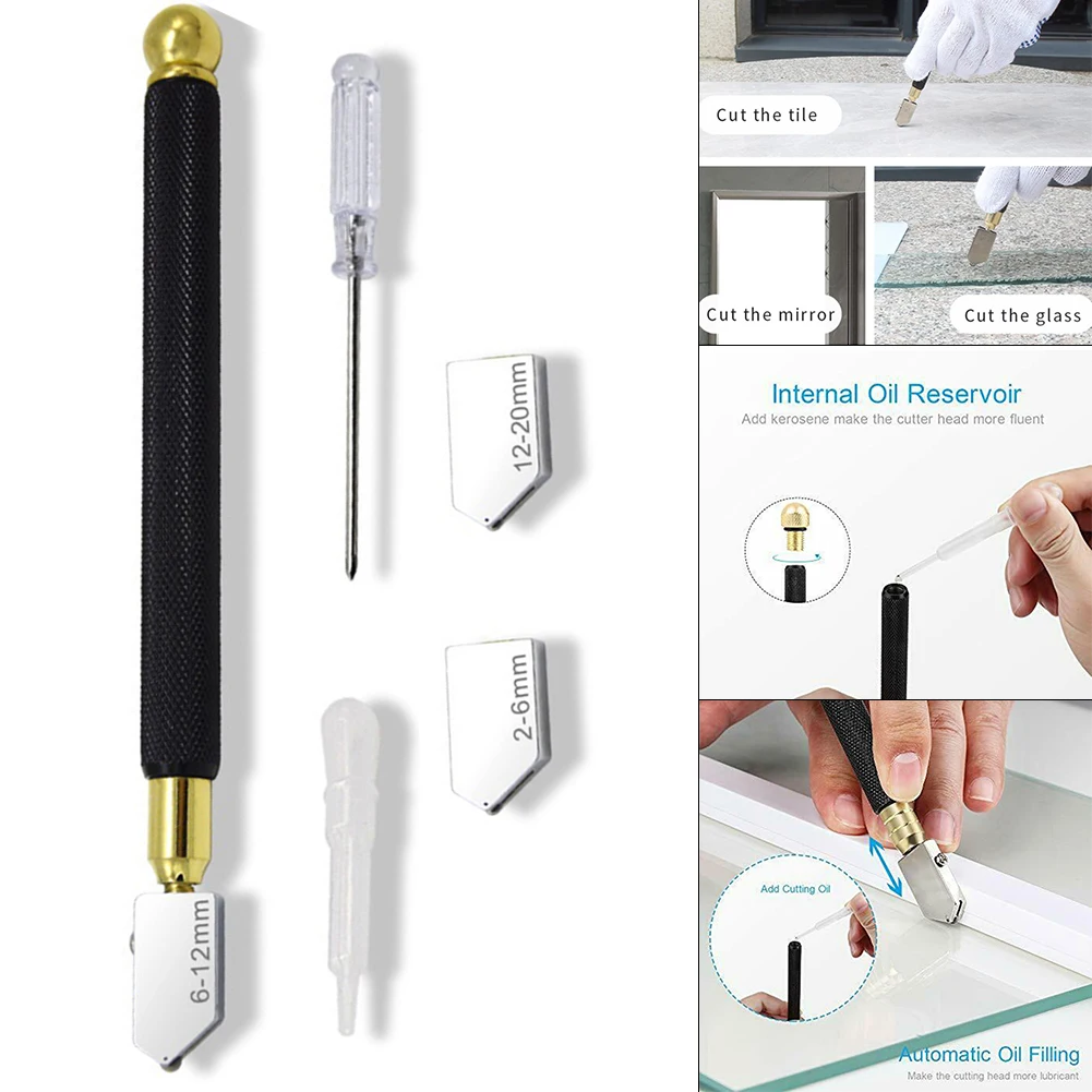 

Glass Cutter Diamond 2-20mm 5pc/Set Carbide Tip Multifunctional Non-Slip