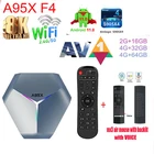 ТВ-приставка A95X F4 Amlogic S905X4 RGB Android 11 4K HD Y0uTube 4 Гб ОЗУ 32 Гб 64 Гб 128 Гб ПЗУ Приставка Smart TV Wifi 2G 16G