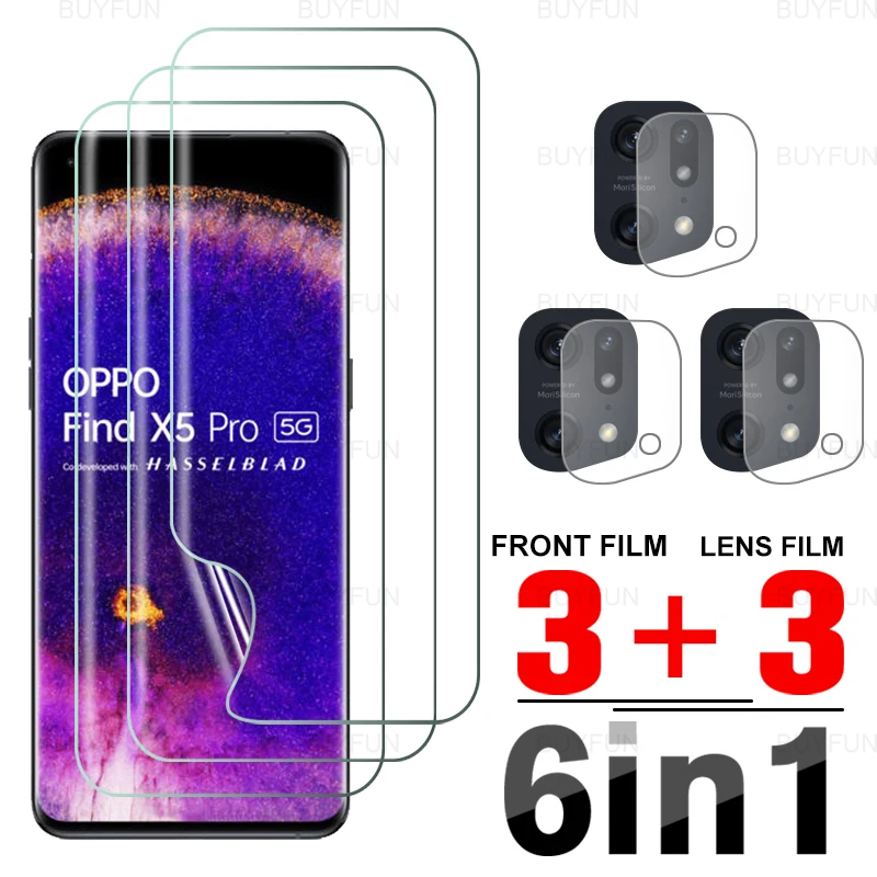 

For Oppo Find X5 Pro X5Lite 6in1 Front Hydrogel Soft Film Case For Oppo Orro Find X5 X 5 6.7'' Camera Lens Screen Protector Film