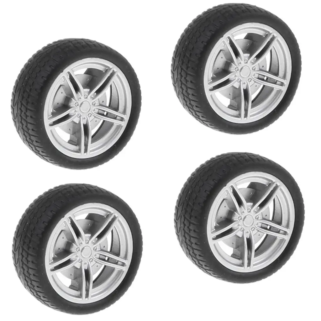 

4pcs 40 Car Wheel Rims Rubber Tyres for RC Car Kits Accessories