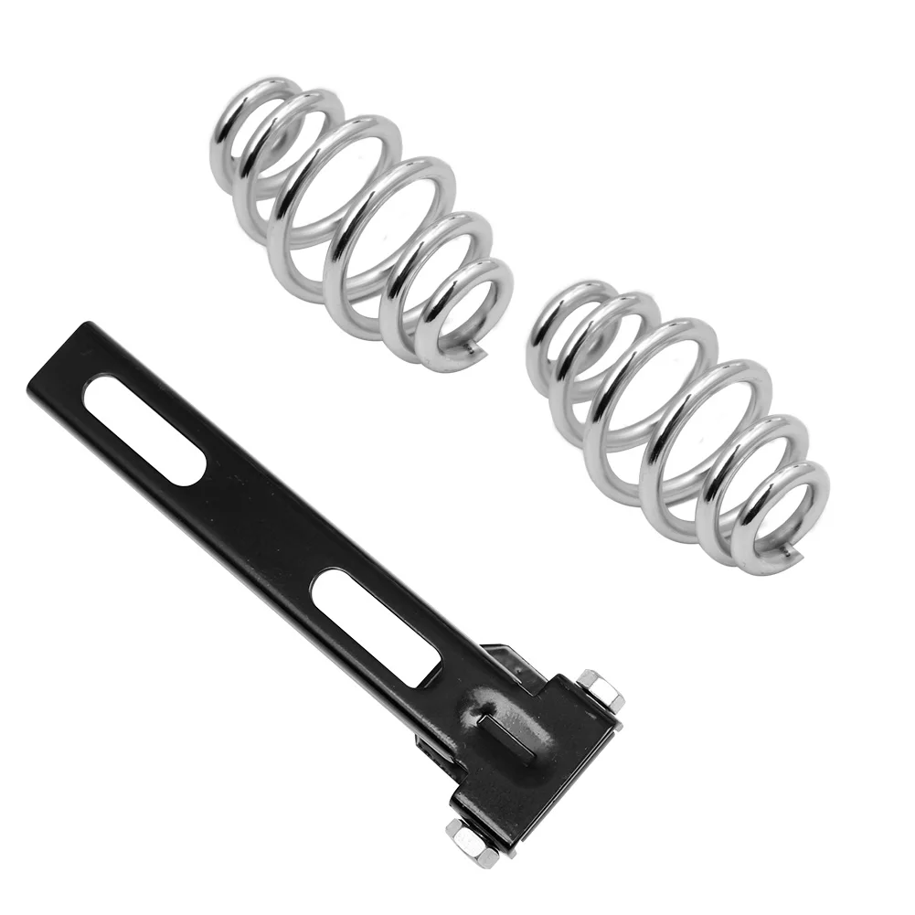 Черная кожаная основа для сиденья соло пружинный Кронштейн Harley Yamaha Kawasaki Suzuki Sportster