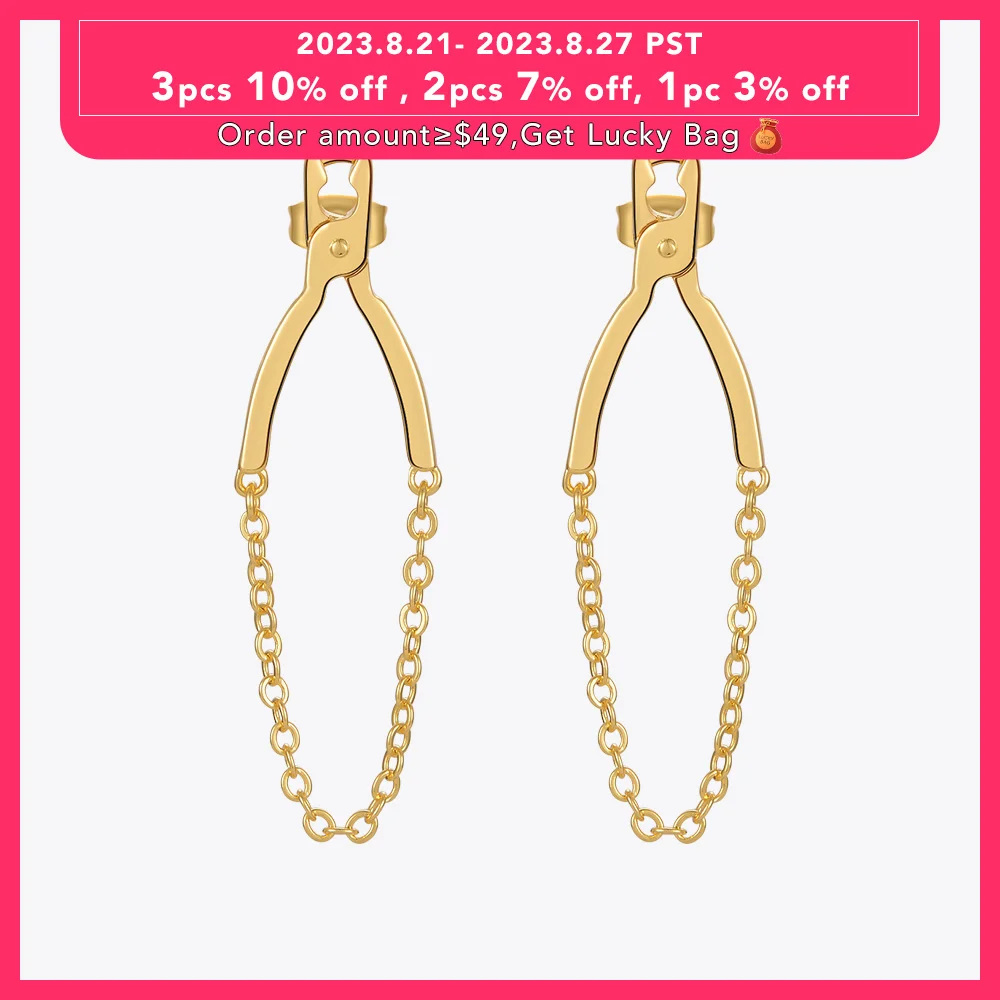 

ENFASHION Hiphop Pliers Earrings For Women Aretes De Mujer Gold Color Earring Free Shipping Items Fashion Jewlery Gift E221384