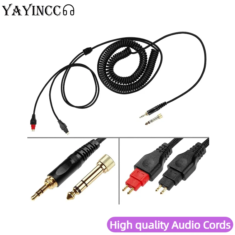 Фото Сменный пружинный спиральный кабель 6,35 мм + 3,5 мм для Sennheiser HD 660S2 660S 650 Massdrop 6XX 600 580 58X 565 545 535 525 гарнитуры №2