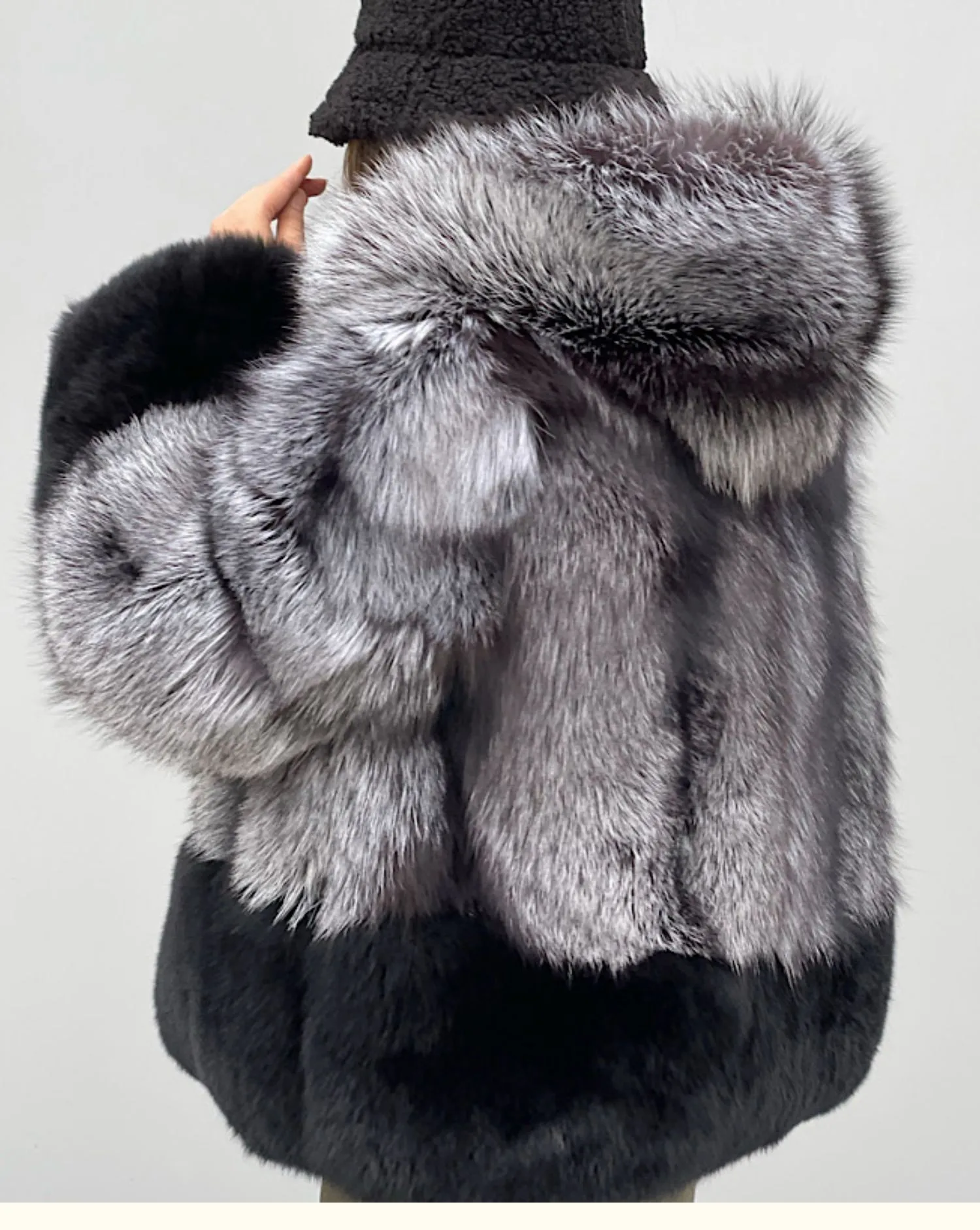 Luxury Real Fur  for Women 2022 Fashion Elegant Silver Red Fox Fur Coats Evening Party Winter Female Coat