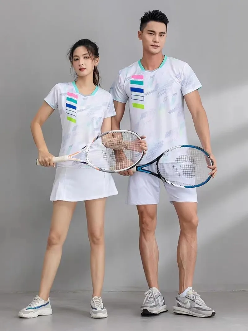 Unisex badminton tennis clothes, men's and women's outdoor sports quick drying breathable light