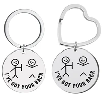 2022 new cartoon round brand key chain i support you heart shaped key ring friendship gift letter keychain
