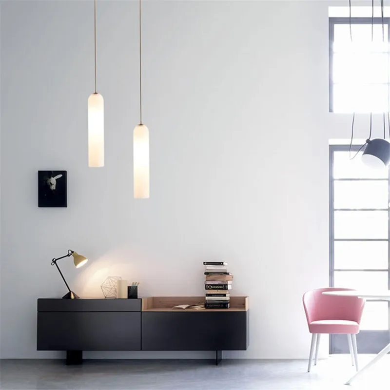 Подвесной светильник Firefly скандинавский светодиодный зеленый с длинной трубкой