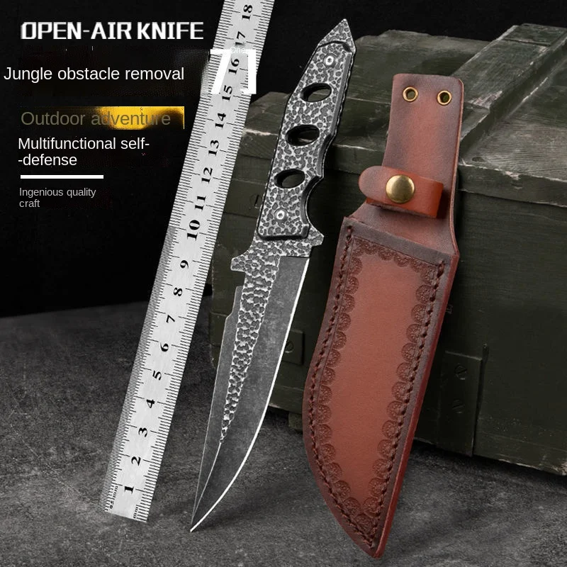 

Outdoor Tactics High Hardness Saber Straight Knife Wilderness Life-Saving Knife Self-Defense Weapon Portable Knife Camping Knife