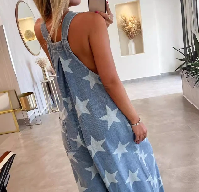 Женский длинный комбинезон элегантный персонализированный модная джинсовая