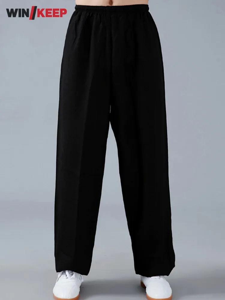 

Брюки мужские спортивные с эластичным поясом, свободные штаны для тренировок в Военном Стиле, из хлопка и льна, дышащие, летние