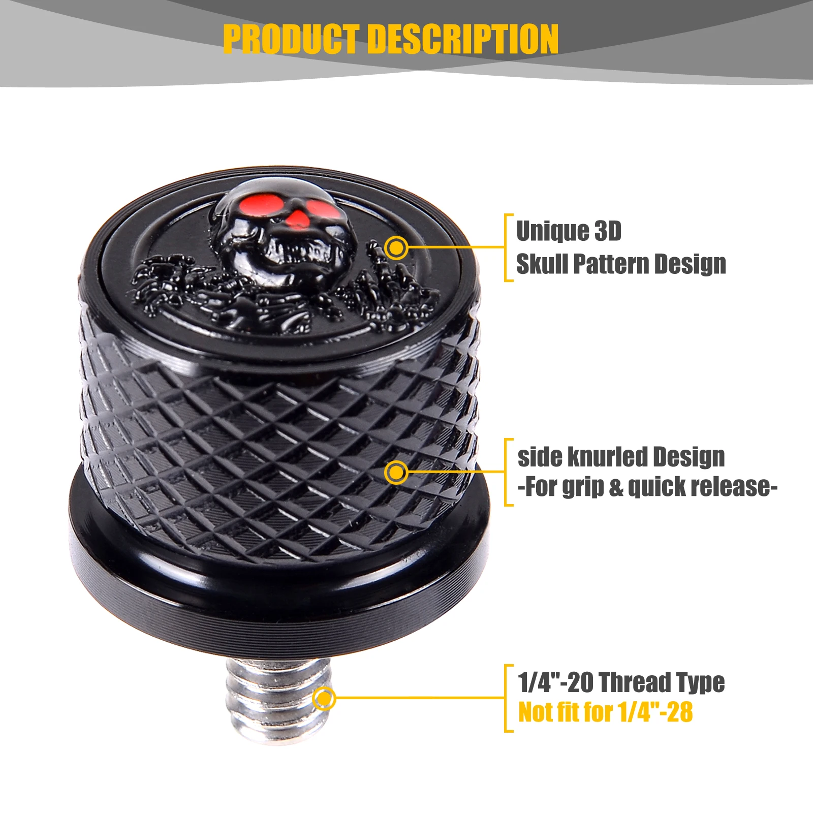 Болты крепления сиденья из анодированного жесткого алюминия Billet Aluminum Skeleton Hard Anodized 1/4" для Harley Sportster Touring Road King Dyna Street Glide с 1996 по 2016 годы.