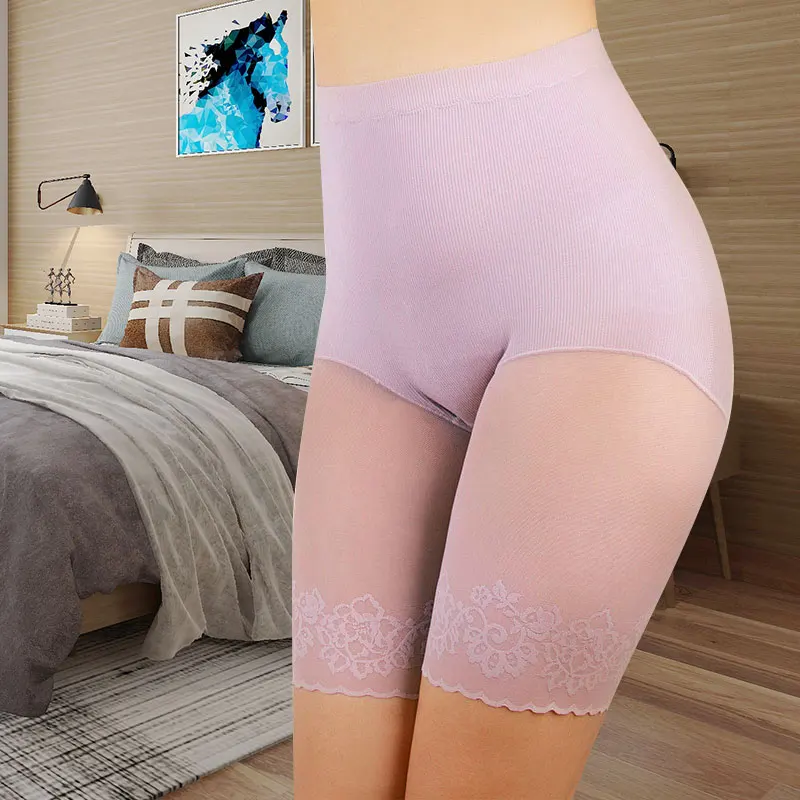 Friction Waist Size Anti Chafing Thigh Skirt Shorts Anti Safety Shorts Lace Women's Sexy High Boxer Large Panties Pants Seamless