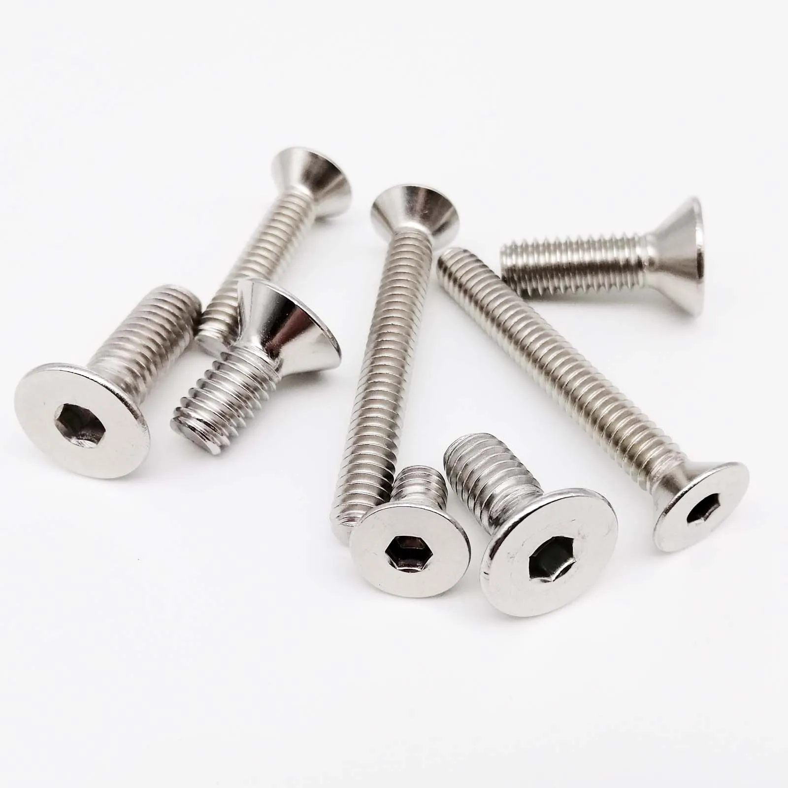 

10/50pcs UNC US 2#-56 4#-40 6#-32 8#-32 10#-24 304 A2 Stainless Steel Hex Hexagon Socket Flat Countersunk Head Screw Bolt