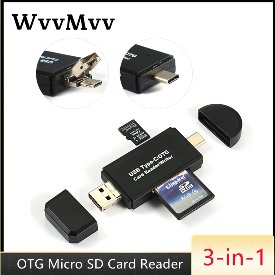 

Устройство для чтения SD-карт USB 3 в 1, кардридер 2,0 TF/Mirco SD смарт-карт памяти Type C OTG Micro Flash Drive, адаптер кардридера