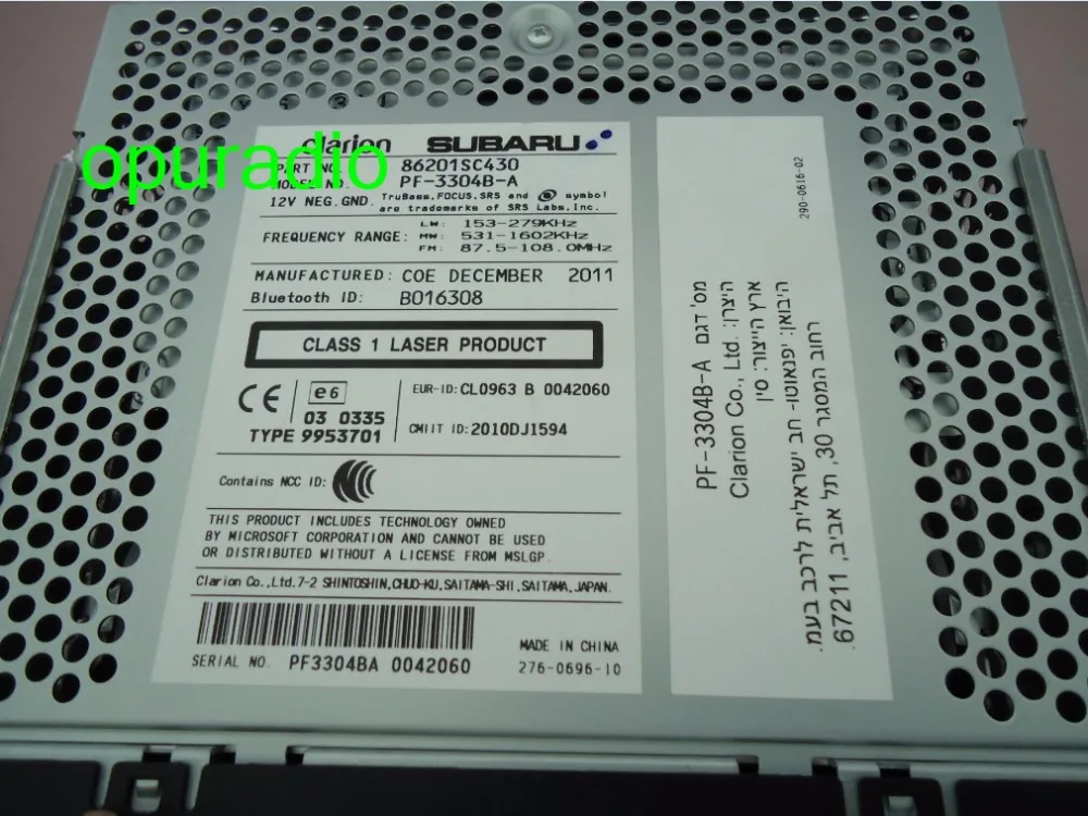 Free DHL/EMS 86201SC430 Clarion CD player PF-3304B-A for Forester 2012 OEM car radio WMA MP3 USB Bluetooth Tuner | Электроника