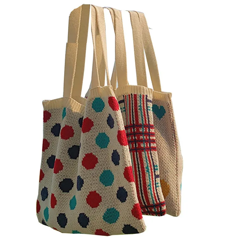 

Новое поступление, женские сумки, модная многоразовая сумка для покупок, сумка-тоут из трикотажной ткани, сумка для покупок, Повседневная су...