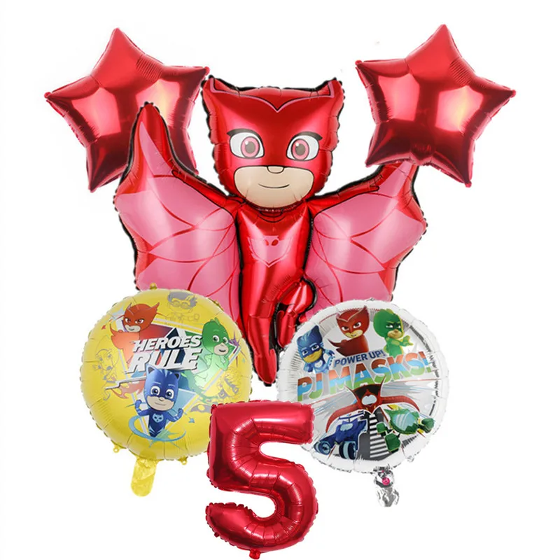Маски PJ набор воздушных шаров из алюминиевой пленки 6 шт. мультяшная аниме маска