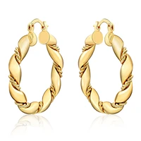 fashion k gold earrings foreign trade round twist ring electroplating simple jewelry new brand 2022