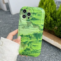 green ice cream phone case for iphone 12 pro max 11 13 pro xr x xs max drop protection soft silicone glossy back cover bumper