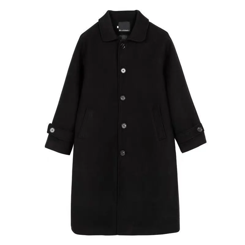 

Women Coats Long Elegant Single Breasted Female Leisure Slim Overcoats Black All-match Coat Women Winter Coat Jacket Women