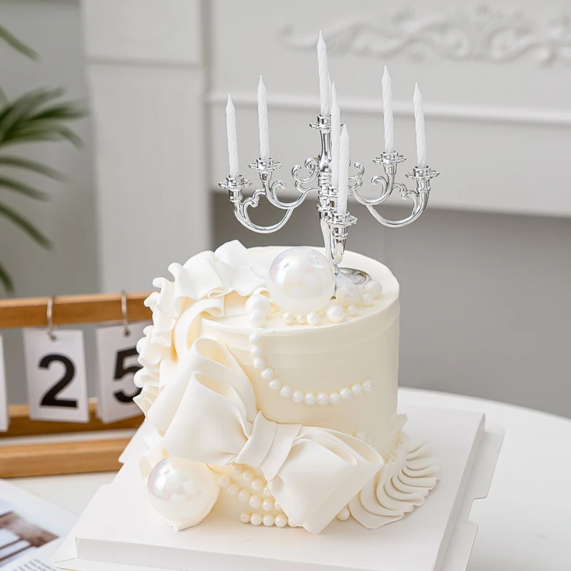 Европейский подсвечник в стиле ретро топпер для торта золотой серебряный