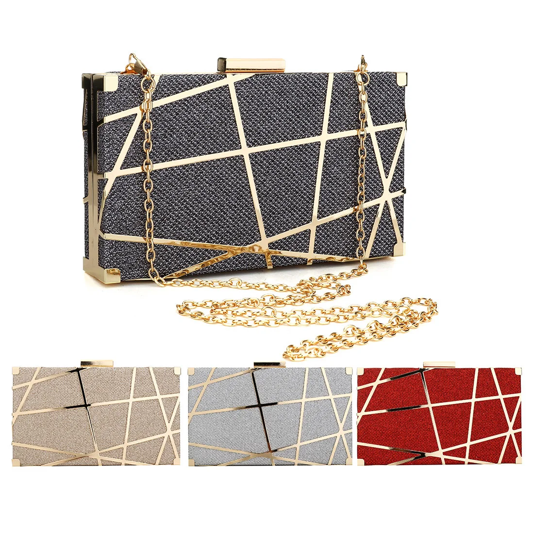

Hard Surface Box Evening Bags Rectangle Elegant Women Shoulder Bags Female Fashion Party Banquet Pouch Ladies Purse