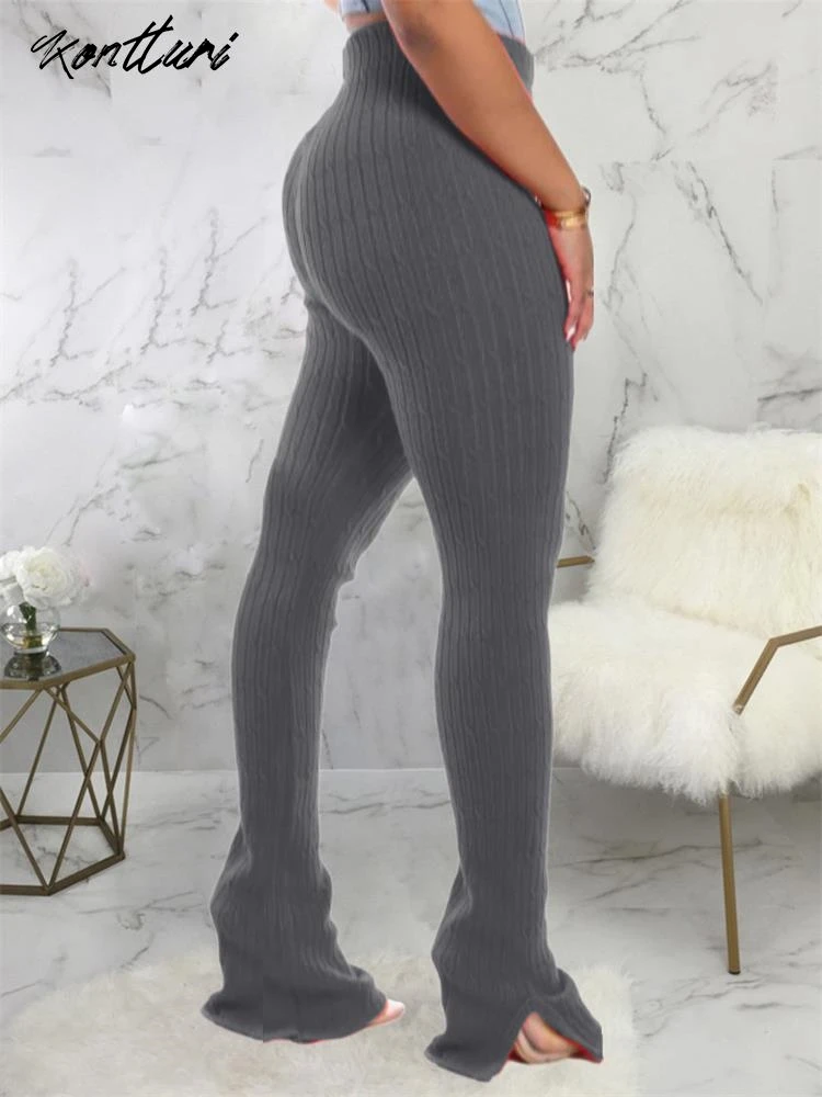 Kontturi осенние повседневные эластичные узкие брюки для женщин 2024 леггинсы модные