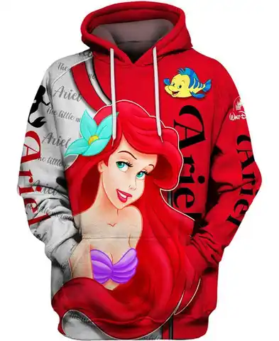Disney ariel little mermaid 3d Women hoodie