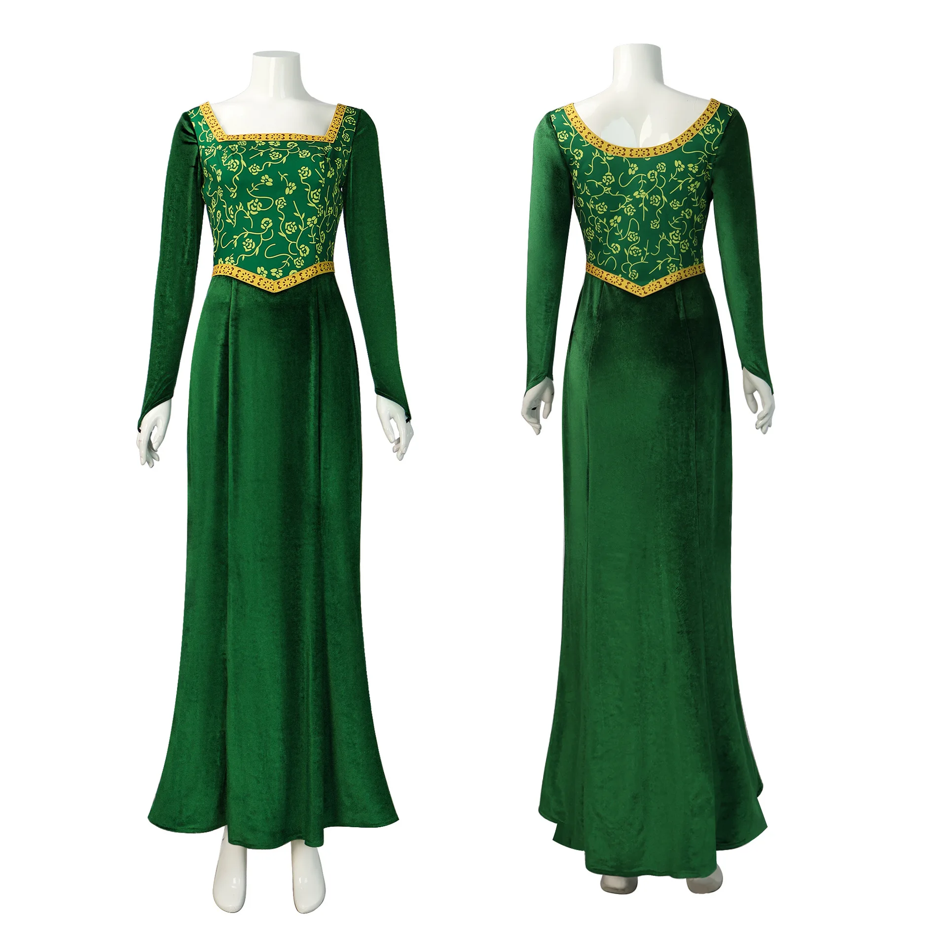 

Аниме Принцесса Фиона косплей костюм платье наряд для женщин мультфильм зеленый квадратный воротник длинное платье для женщин Хэллоуин ролевые игры