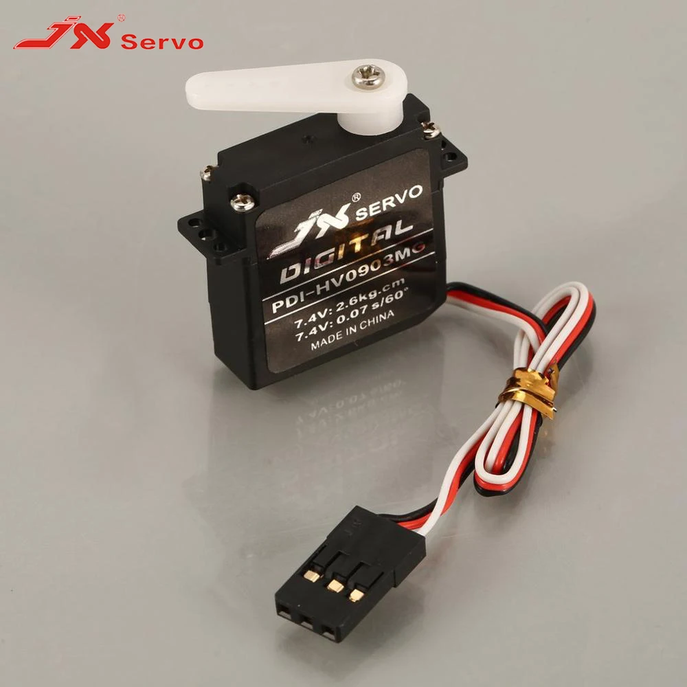

JX Mini Servo 2.6kg PDI-HV0903MG DC6~7.4 V Digital Metal Gear Core Steering Plastic Case for RC Fixed Wing Airplane Plane Drone