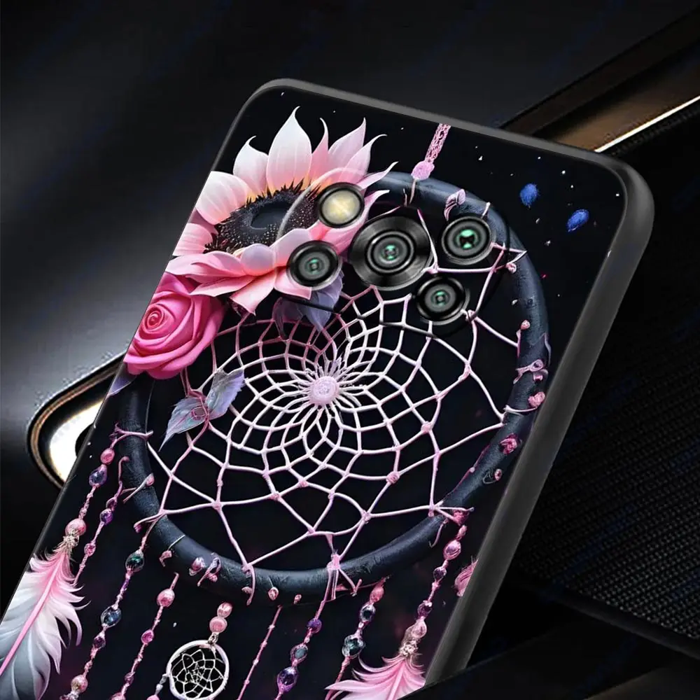 Фото Чехол для телефона Xiaomi Poco F7 F6 F5 F4 F3 X7 X6 X5 X4 X3 NFC M4 C51 C55 GT 5G, мягкий чехол из ТПУ, милый чехол-капас с мандалой и ловцом снов №2
