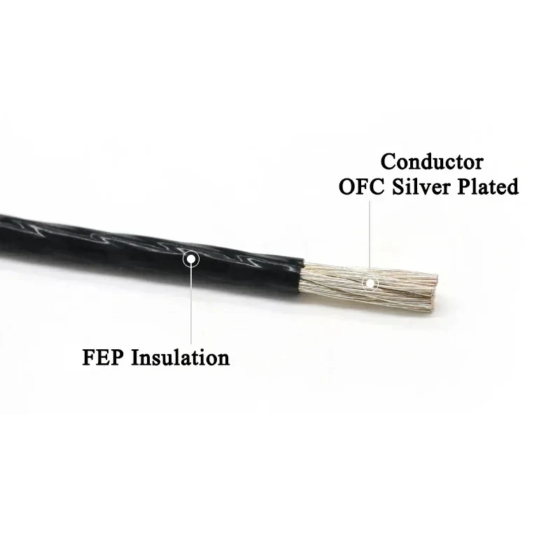 Фото 1 ~ 100 м PTFE посеребренный электронный провод FEP с изоляцией высокой чистоты OFC DIY аудио динамик наушники HiFi сигнальный медный кабель №2