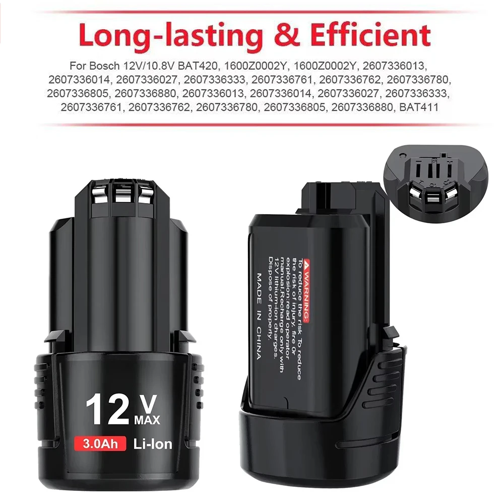 Аккумулятор 6000 мАч для литий-ионных аккумуляторов Bosch BAT412A BAT414 BAT411 BAT412 D-70745 2607336014