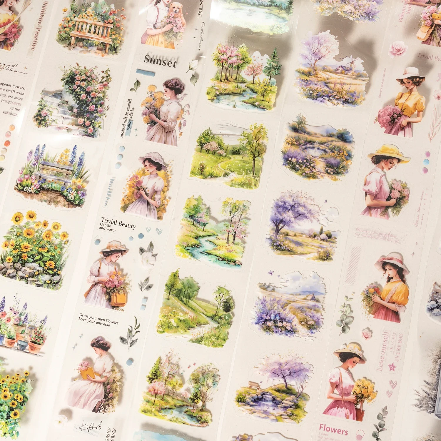 60 мм/70 мм * 200 см серия Longing Day винтажный персонаж цветок Ландшафтный набор ленты