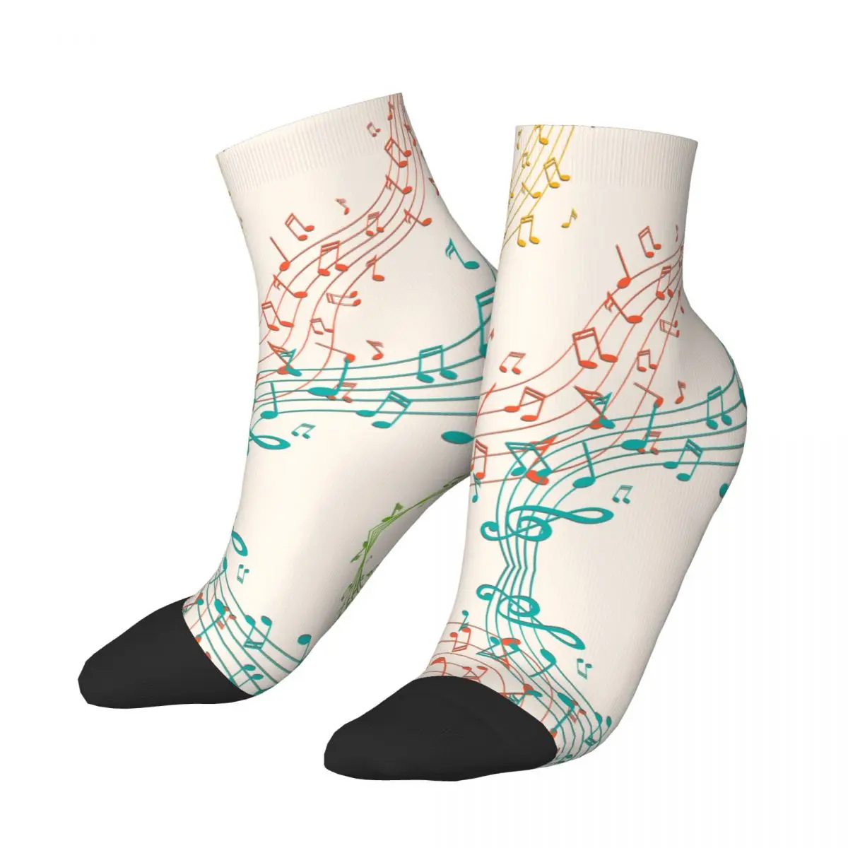 

Носки из полиэстера с низким вырезом Красочные Музыкальные фотодышащие повседневные короткие носки