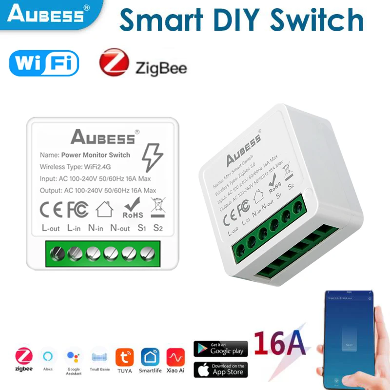 

16A Tuya Zigbee/WIFI Smart Switch Support 2-Way Control Gateway APP Remote Control Smart Life Works With Alexa And Google Home
