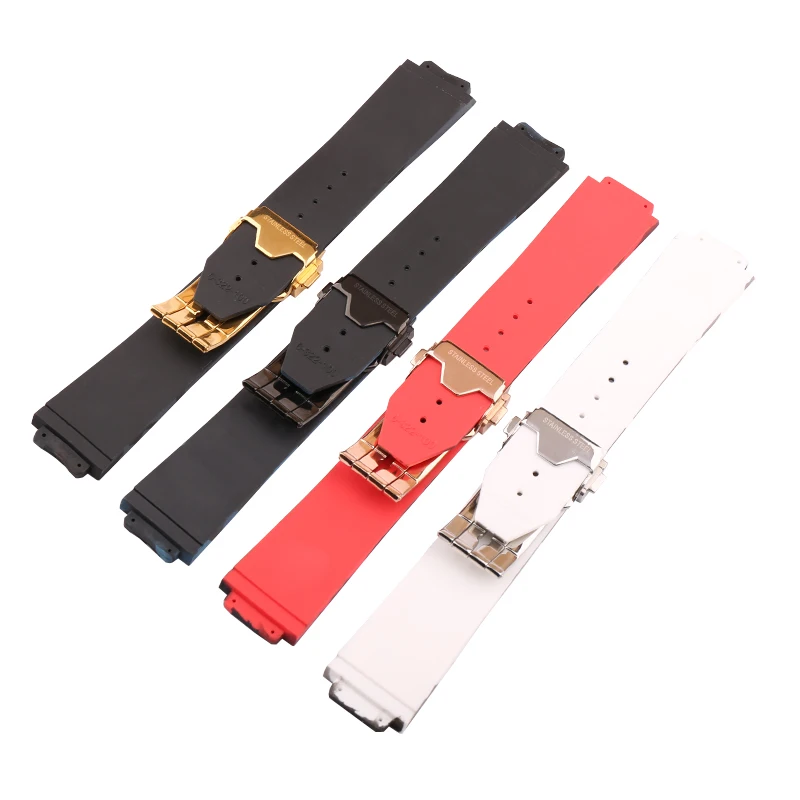 Watch accessories for HUBLOT Hublot Big explosion silicone strap camouflage men's watch strap 25*17mm folding buckle