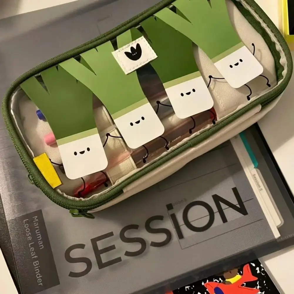 

Pencil Pouch Convenient Green Color Zipper Closure School Supplies Pencil Case Stationery Bag