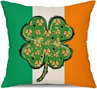 st patricks day pillow covers lucky clover shamrock lumbar pillow cover decorations farmhouse outdoor for home decor
