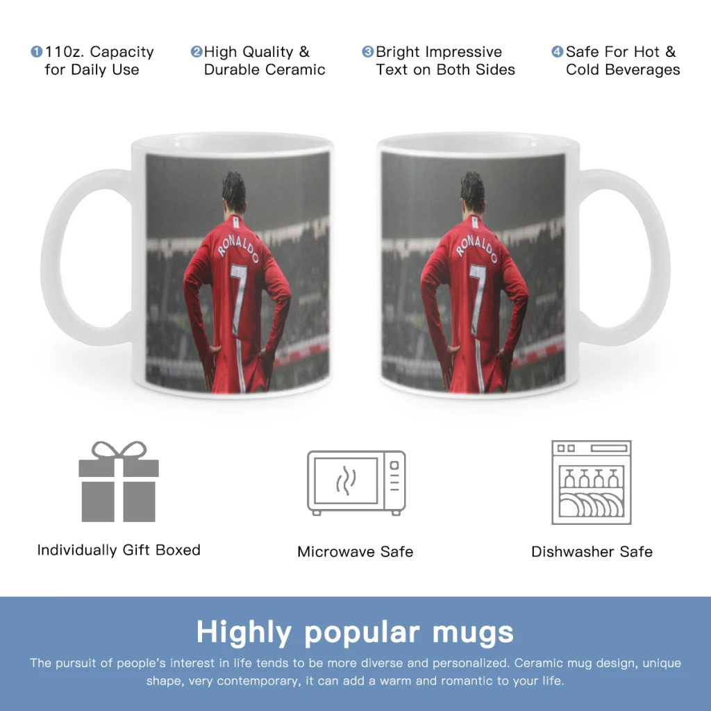 CR7 Криштиану Роналду Бесплатная доставка 11 унций кофейная кружка керамические