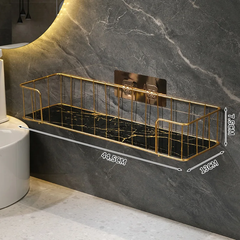 bathroom shelves shower storage basket shelf no drill organizer wall mounted single layer shampoo cosmetic holder accessories free global shipping