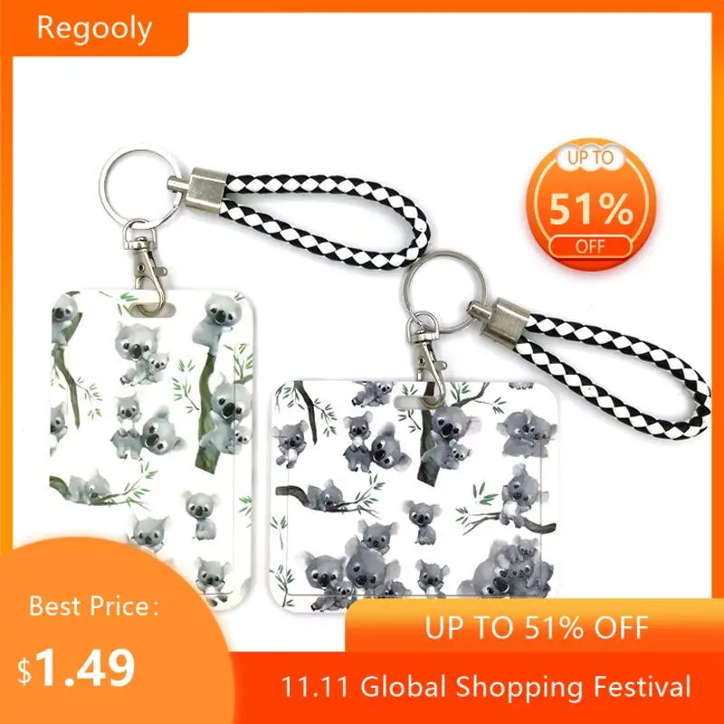 

Чехол с животными Koala, модный шнурок, идентификационный значок, держатель для автобуса, чехол, скользящий ремень, держатель для карт