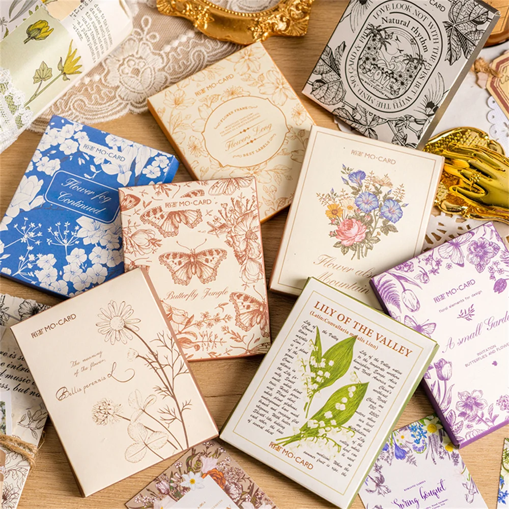 

30sheets/box Vintage Flower Plant Sticker Creative Collage Hand Account Album DIY Decorative Material Aesthetic Stickers